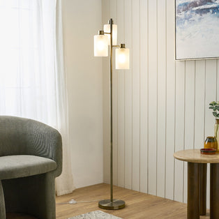 Kingsholm Antique Brass Floor Lamp