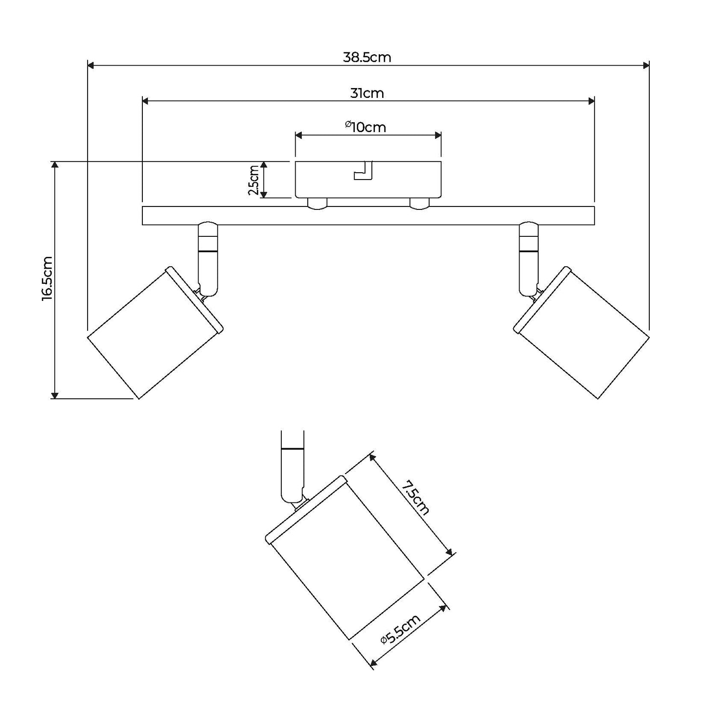 Talbot 2-Light Brushed Nickel Spotlight Bar