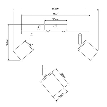 Talbot 2-Light Brushed Nickel Spotlight Bar