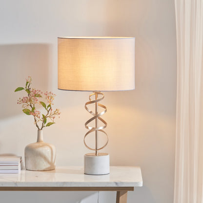 Briar Gold And White Marble Table Lamp