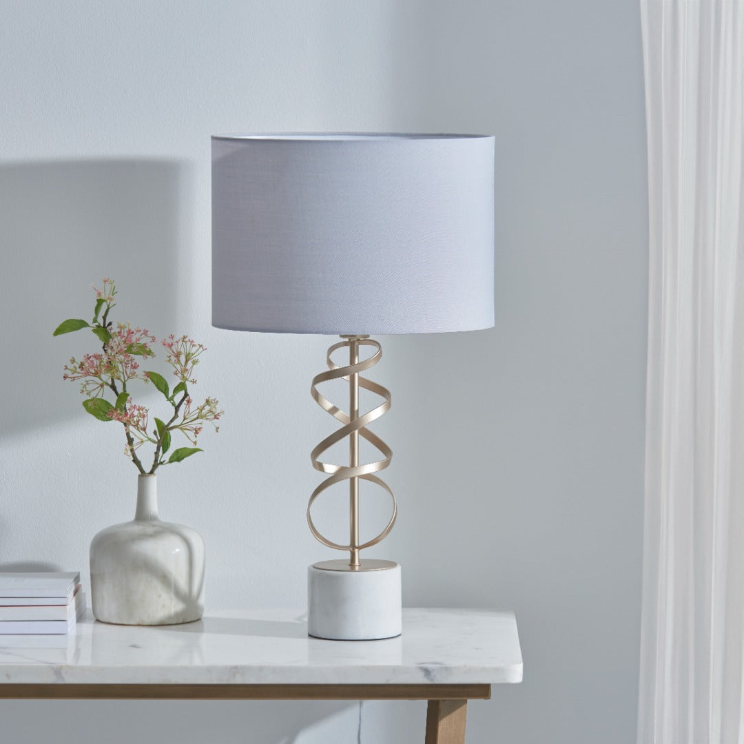 Briar Gold And White Marble Table Lamp