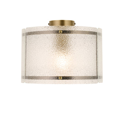Traynor Clear And Antique Brass Flush Ceiling Light