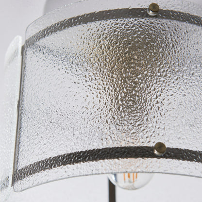 Traynor Clear And Antique Brass Flush Ceiling Light