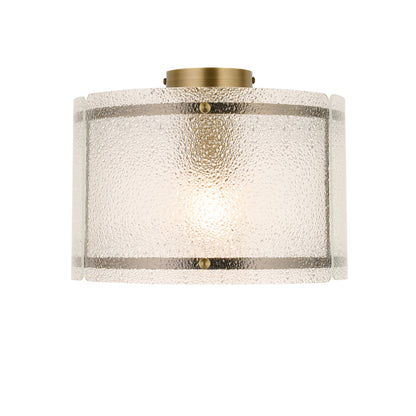 Traynor Clear And Antique Brass Flush Ceiling Light