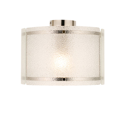 Traynor Clear And Satin Nickel Flush Ceiling Light