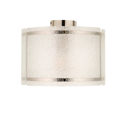 Traynor Clear And Satin Nickel Flush Ceiling Light