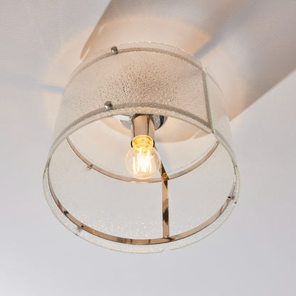 Traynor Clear And Satin Nickel Flush Ceiling Light