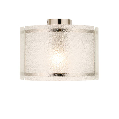 Traynor Clear And Satin Nickel Flush Ceiling Light