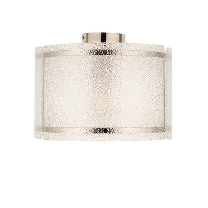 Traynor Clear And Satin Nickel Flush Ceiling Light