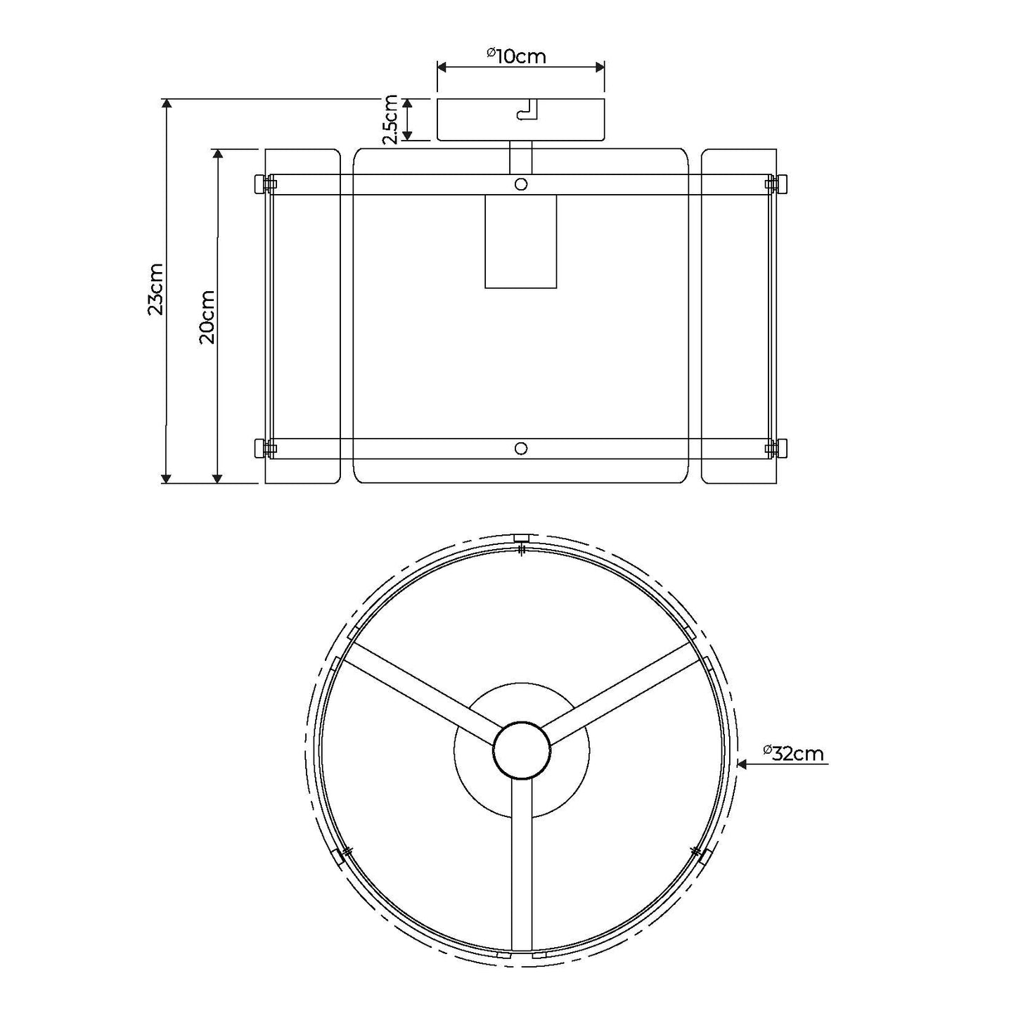 Traynor Clear And Satin Nickel Flush Ceiling Light