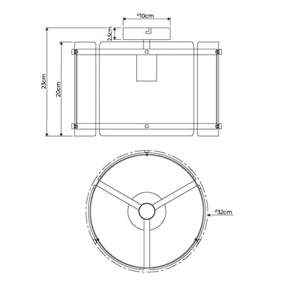 Traynor Clear And Satin Nickel Flush Ceiling Light