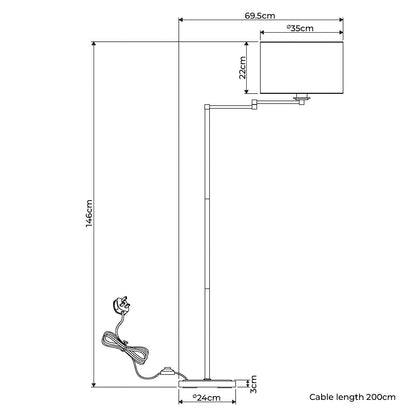 Marston Satin Nickel Floor Lamp