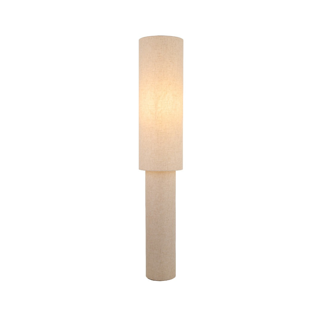Buxton Natural Faux Linen Column Floor Lamp