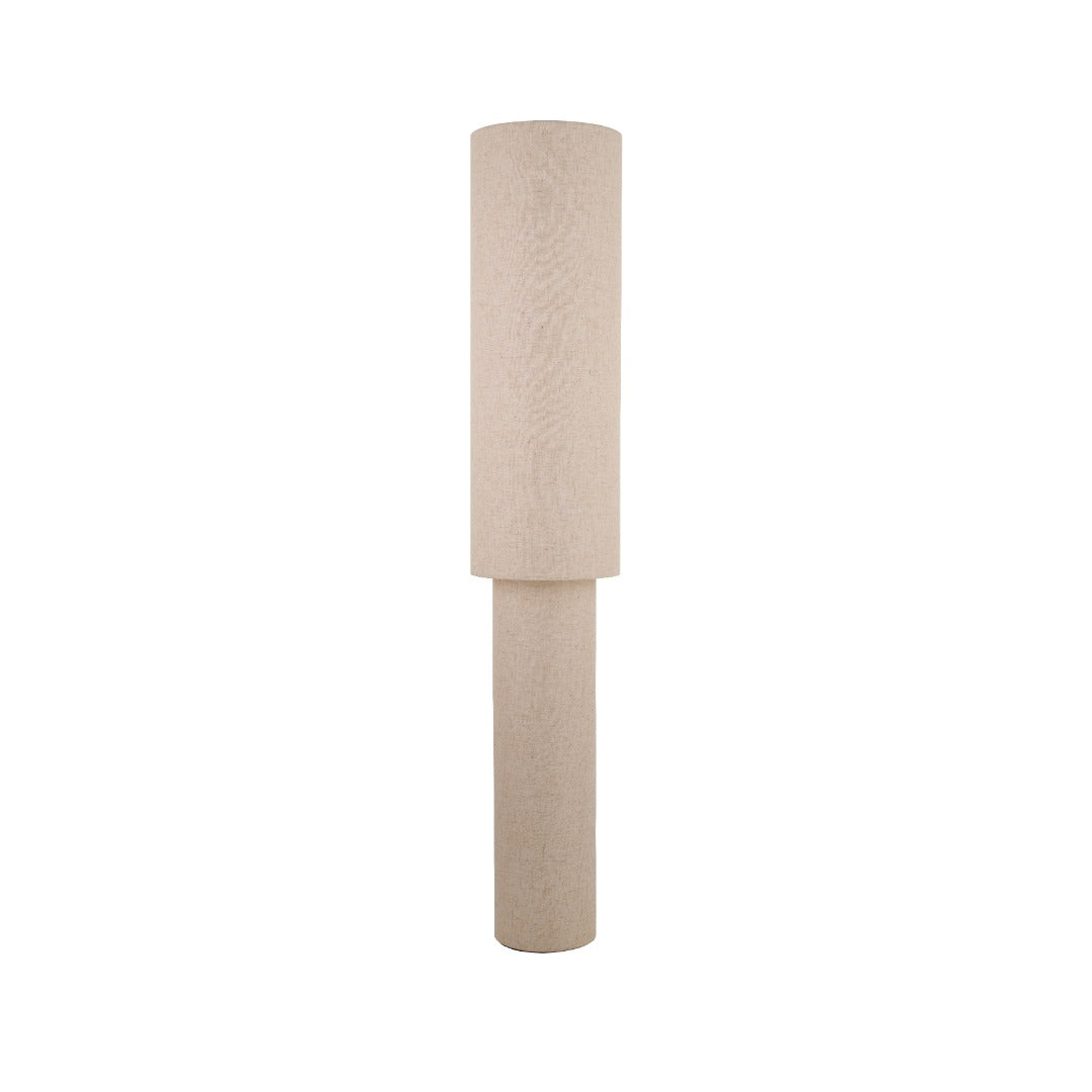 Buxton Natural Faux Linen Column Floor Lamp