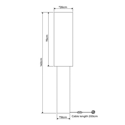 Buxton Natural Faux Linen Column Floor Lamp