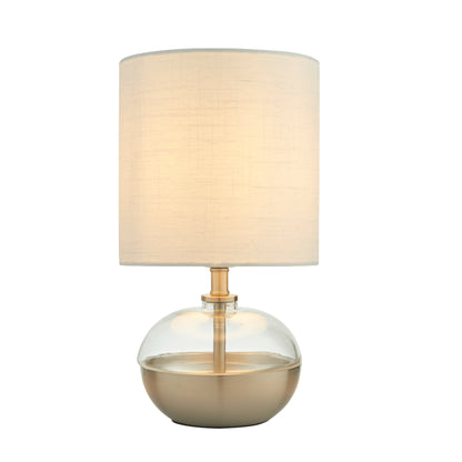 Emmy Satin Nickel and Clear Glass Table Lamp