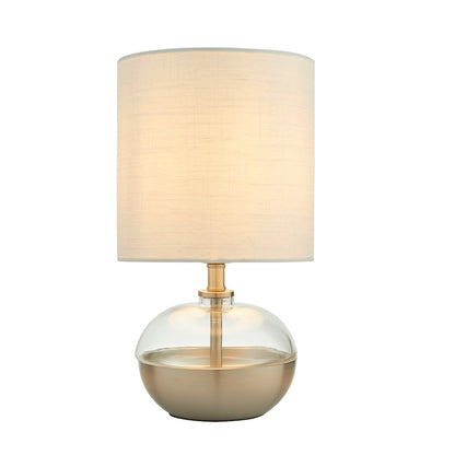 Emmy Satin Nickel and Clear Glass Table Lamp