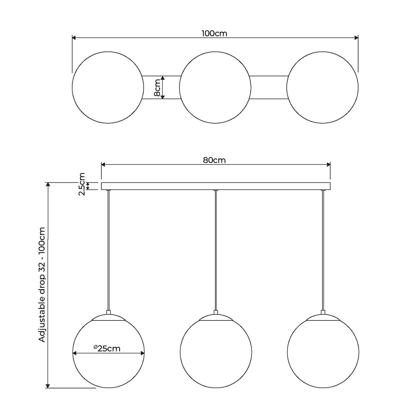 Tamara 3-Light Antique Brass Pendant Bar