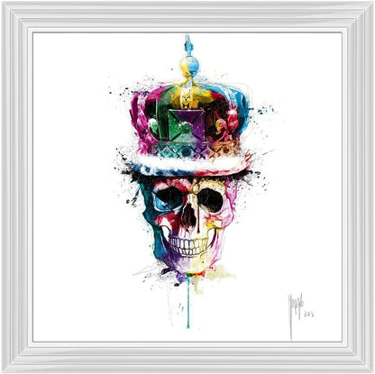 Skull Crown Wall Art with White Frame 87x87cm