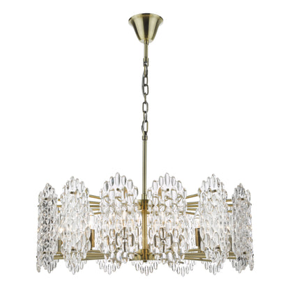 Porthos Antique Brass & Crystal Ceiling Pendant