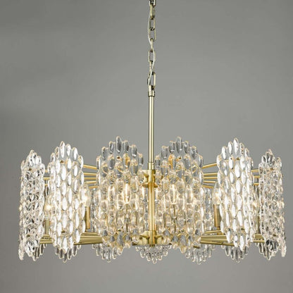 Porthos Antique Brass & Crystal Ceiling Pendant