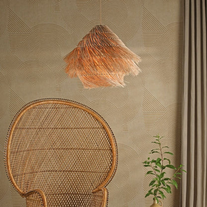Preveli Woven Rattan Ceiling Pendant with Braided Cable