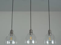 Jacob 3 Light Nickel and Glass Pendant Bar
