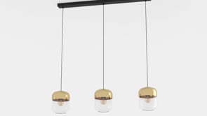 Maryvilla Glass and Gold Multi-Light Pendant Bar