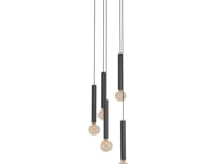 Cortenova 5 Light Matte Black Ceiling Pendant