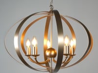 Midnight 5 Light Satin Gold Pendant Ceiling Light