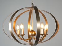 Midnight 5-Light Satin Gold Pendant Ceiling Light