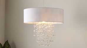 Arianna Silver & White Ceiling Pendant