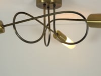 Patras Antique Brass 3 Light Semi Flush Ceiling Light