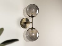Tamara 2-Light Antique Brass Wall Light