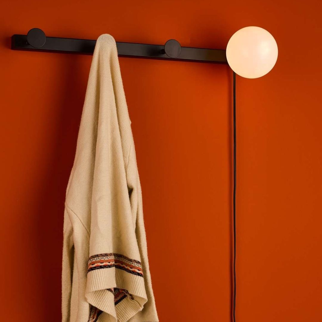Rack Matt Black Coat Rack Wall Light