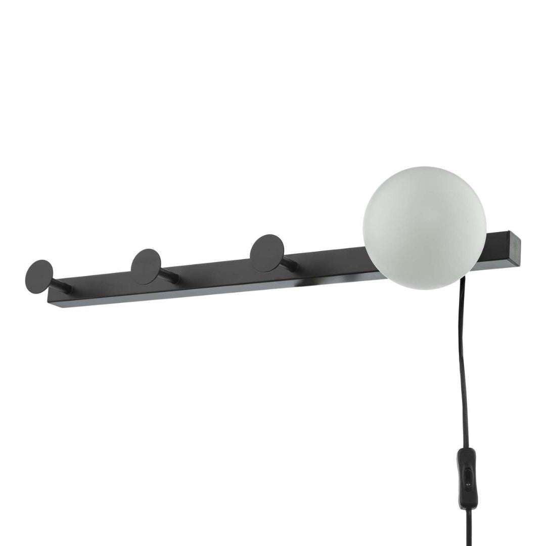 Rack Matt Black Coat Rack Wall Light