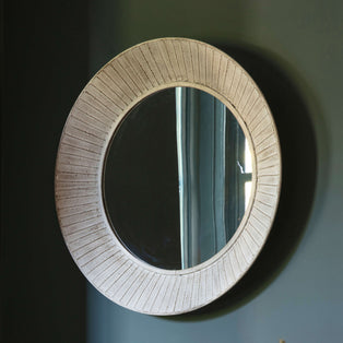 Ramlia Natural Texture Frame Round Mirror
