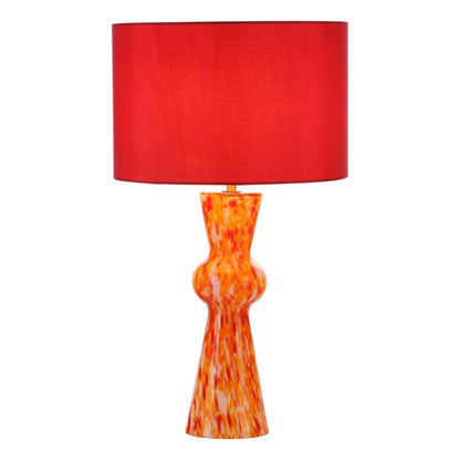 Rheneas Red Confetti Glass Table Lamp