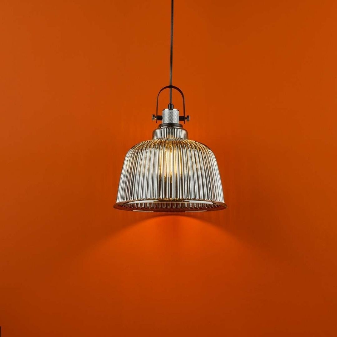Rhode Smoked Glass Ceiling Pendant