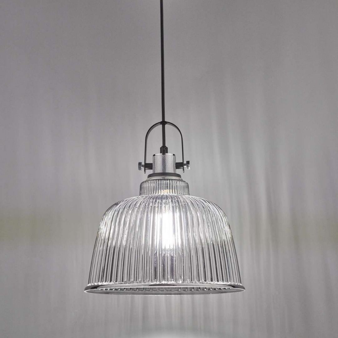 Rhode Smoked Glass Ceiling Pendant