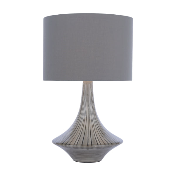 Ribbed Grey Table Lamp