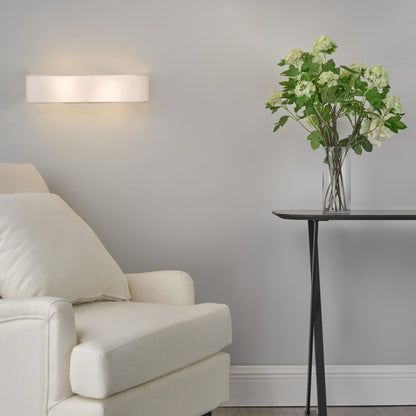 Ronda 2 Light Faux Silk Ivory Wall Light