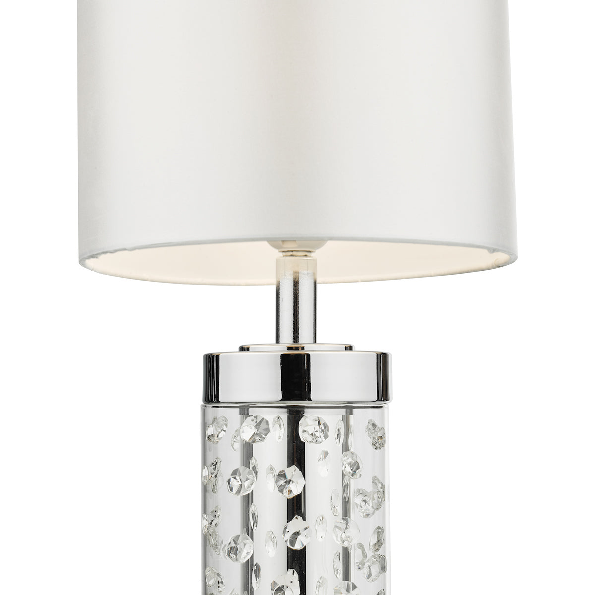 Rosana Small Polished Chrome & Crystal Table Lamp