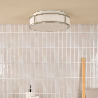 Royce 2-Light Polished Chrome IP44 Flush Ceiling Light