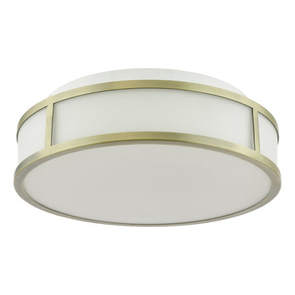 Royce 2-Light Antique Brass IP44 Flush Ceiling Light