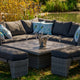 Palma 6 Seater Corner Outdoor Dining Set with Benches Dark