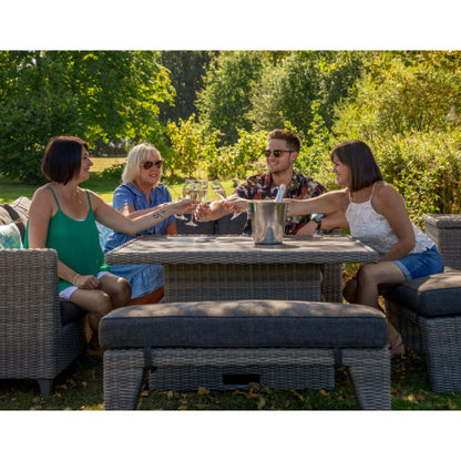 Palma 6 Seater Corner Outdoor Dining Set with Benches Dark