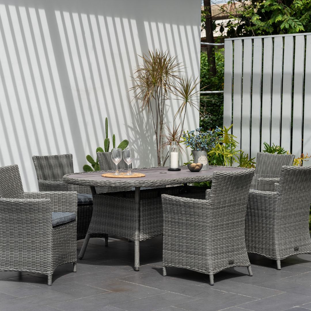Palma 6 Seater Rounded Outdoor Dining Set