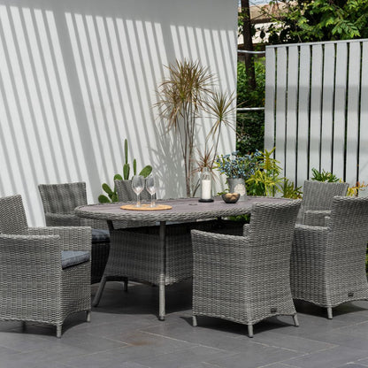 Palma 6 Seater Rounded Outdoor Dining Set