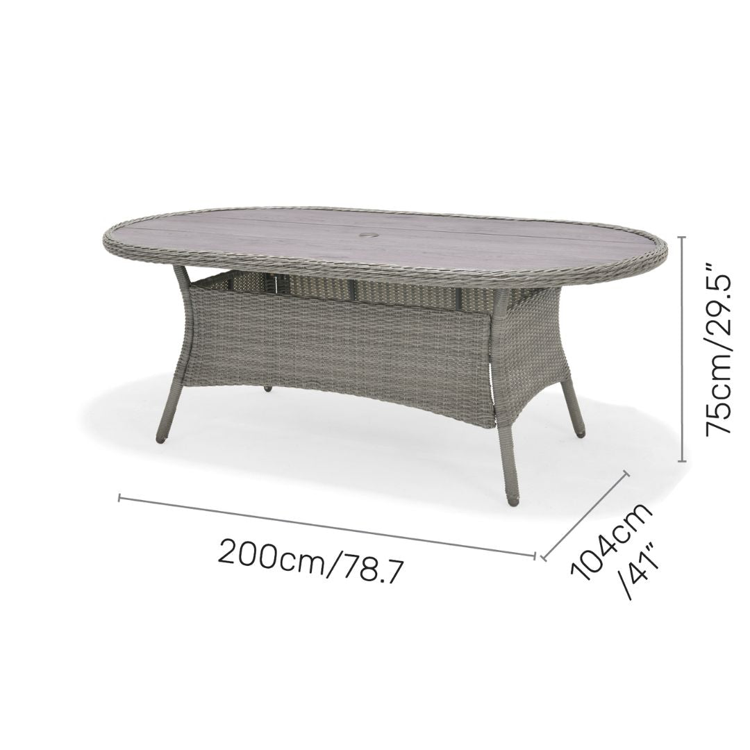 Palma 6 Seater Rounded Outdoor Dining Set